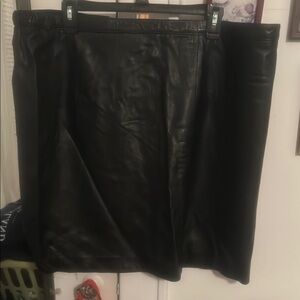 Pelle Studio Black Leather Pencil Skirt